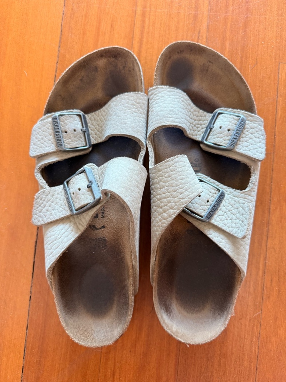 Birkenstock Men's Beige/Tan Arizona Two-Strap Sandals
